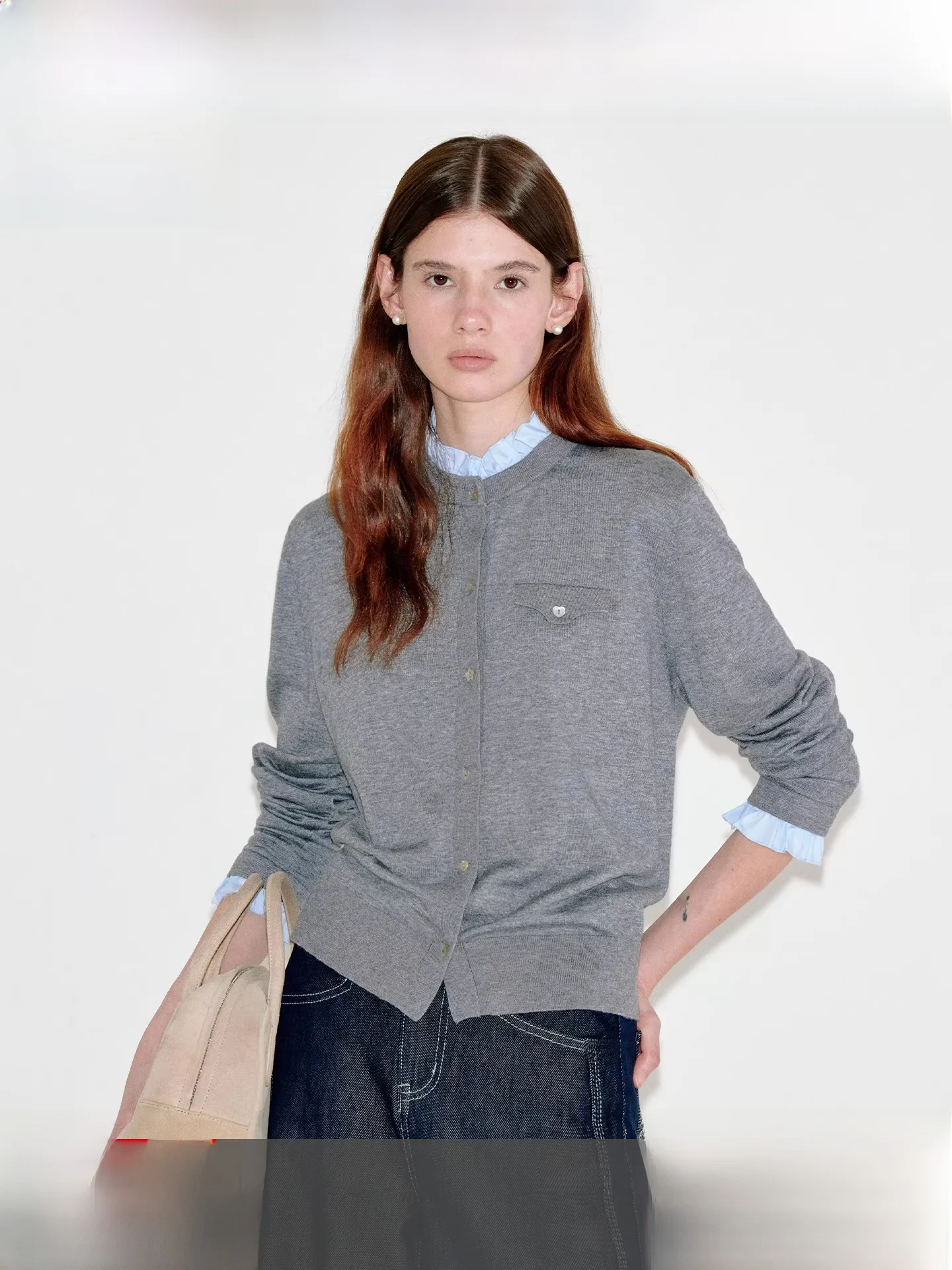 

Вязаный свитер-кардиган Fano Sweet Retro Color Block, женский, новинка 2025 года, модный, с круглым вырезом, длинными рукавами, теплый, осенняя верхняя одежда