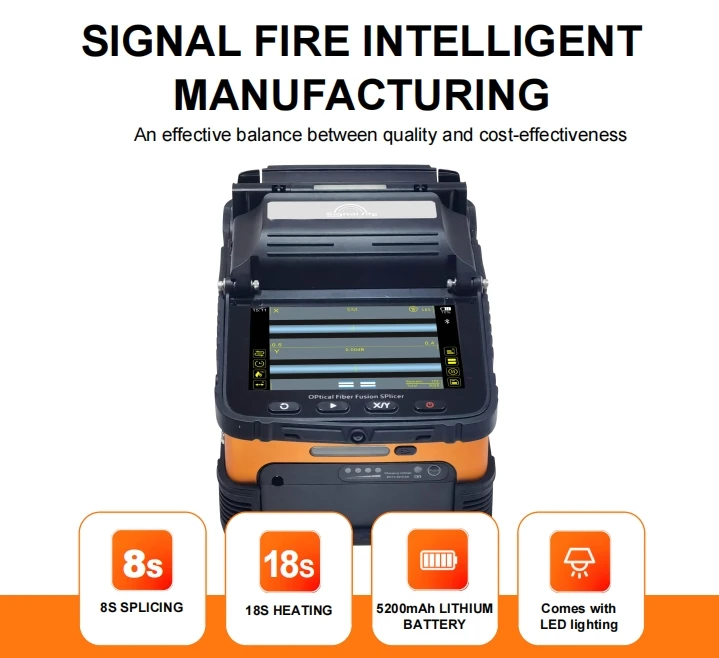 Signal Fire AI-5 Splicer 4 Motoren Core Alignment Optical Fiber Fusion Splicer