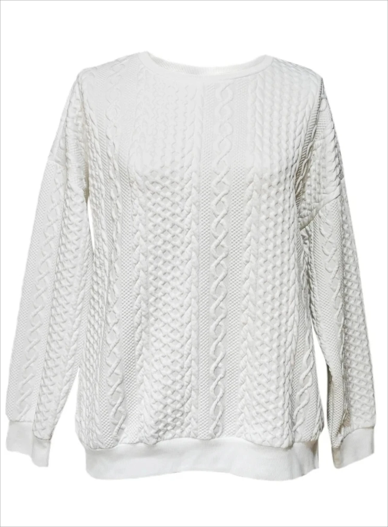 Modna damska bluza z okrągłym dekoltem i długim rękawem