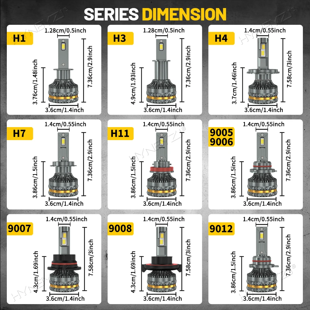 9000000LM H7 캔버스 LED 헤드라이트 전구 4800W H4 H11 H1 9005... - 5