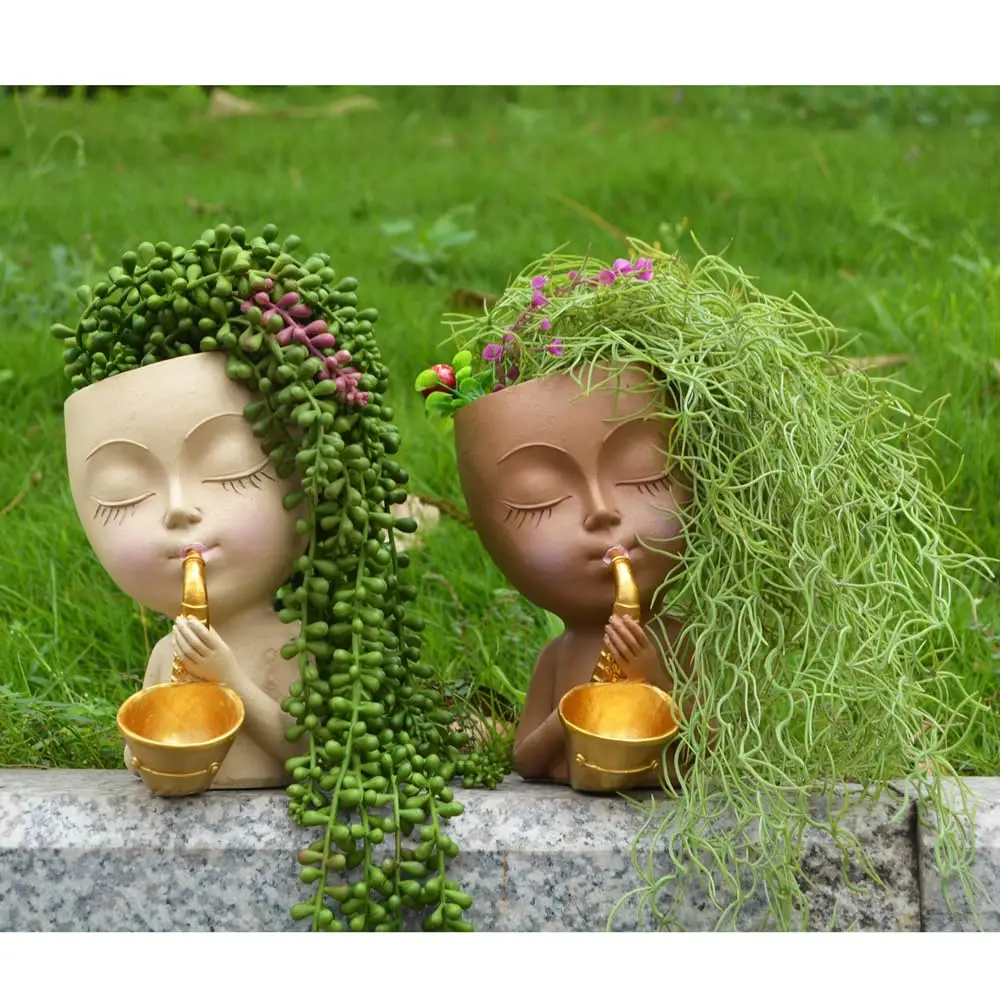 Head Planter Succulent Planter Gifts for Music Lovers Face Flower Pots Face Planters Pots