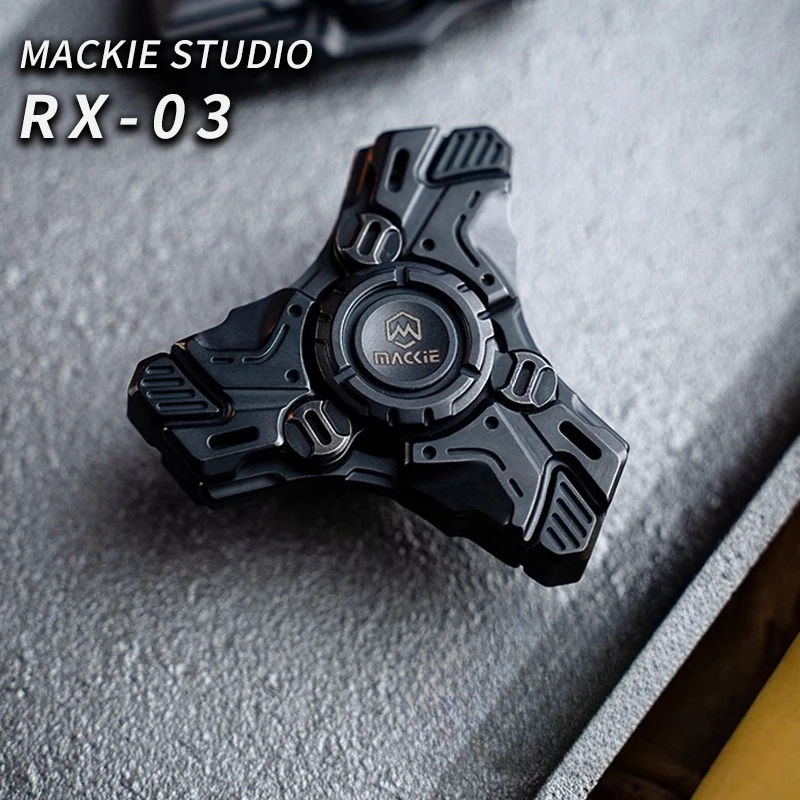 Mackie EDC 新 RX-03 三葉ブラックテクノロジー感メカニカルメタル指先ジャイロスコープ減圧デスクトップおもちゃ