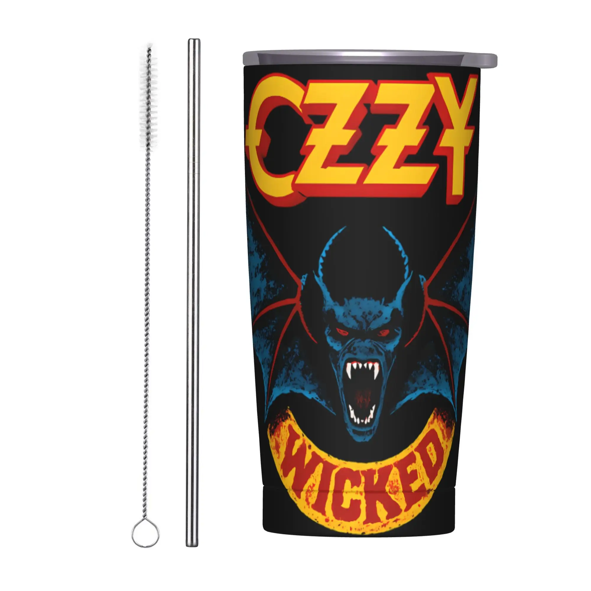 

Ozzy Osbourne British Rock Heavy Metal Singer Insulated Tumbler With Lid Straw Tags Vacuum Thermal Cup Spill Proof Double 20oz