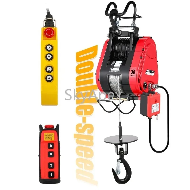 

2-скоростная быстрая электрическая таль, емкость 770 фунтов, высота подъема 95 футов, 1500 Вт, бесщеточный двигатель, проводной беспроводной пульт дистанционного управления, аварийная остановка 110 В