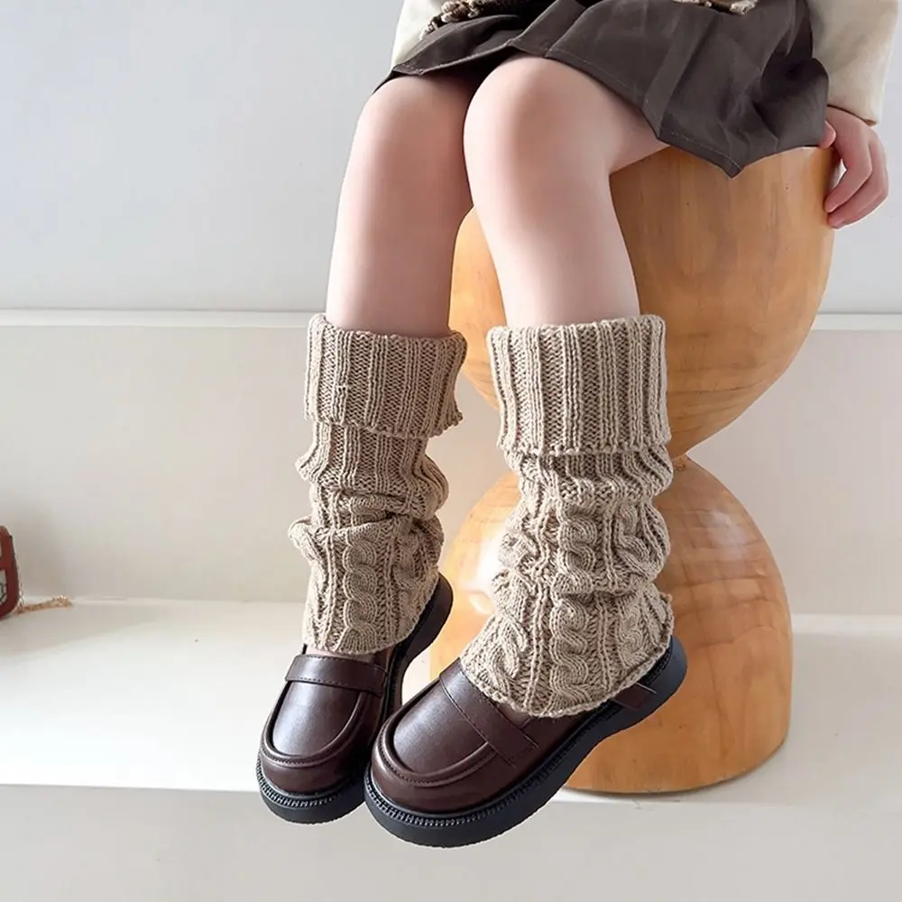 

Cute Japanese Style Children's Twist Leg Warmers Harajuku JK Leg Socks Pile Socks Long Stockings Knitted Leg Cover Baby