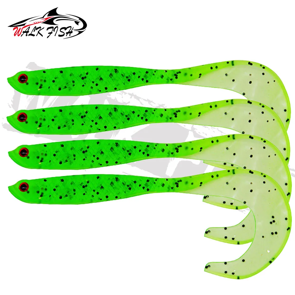 WALK FISH 4PCS Jigging Wobbler Angelköder 12,5 cm 5,5 g Shad T-Schwanz weicher Köder Künstliche Silikonköder Bass Hechtangeln