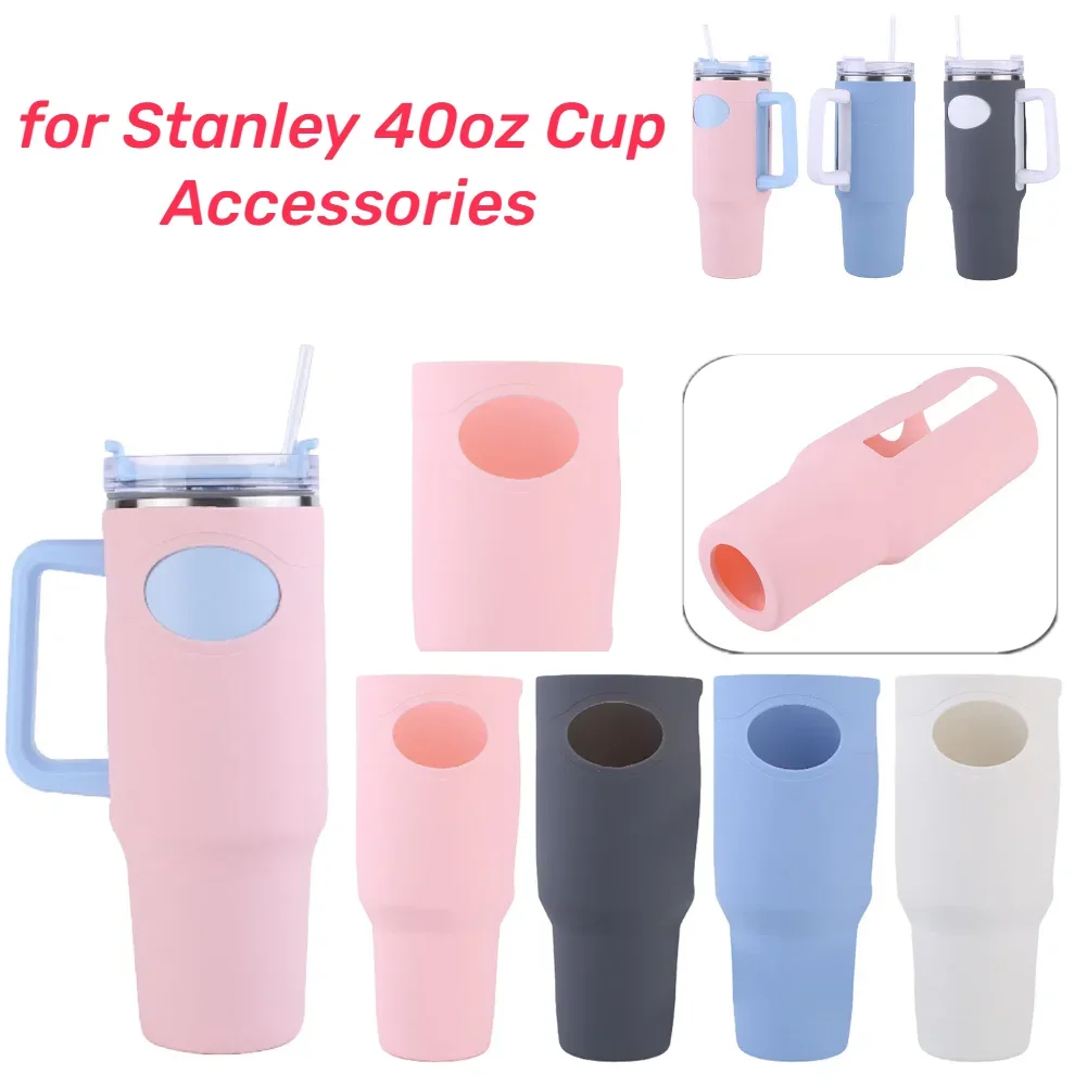 

Silicone Full Body Sleeve Case Anti-Scratch Bottle Protective Cover Non Slip Cup Boot Sleeve for Stanley 40oz Tumbler