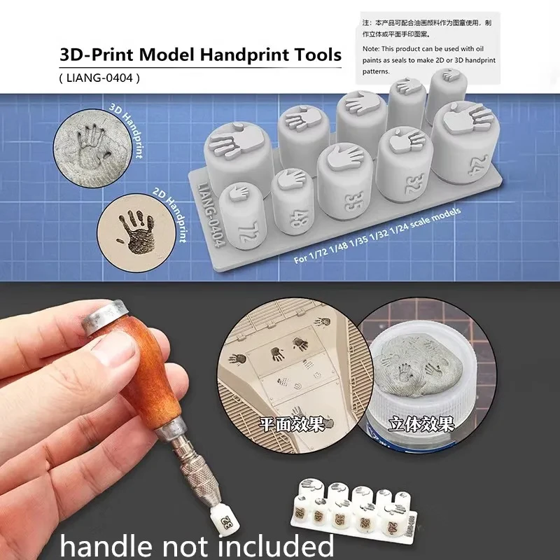 1/72 1/48 1/35 1/32 1/24 3D-Print Scene Handprint Tool for Military for Gundam Model