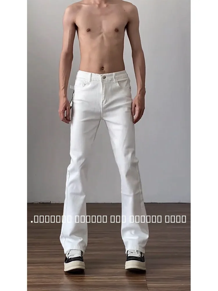

Мужские джинсы Cleanfit White Bell Bot с высокой талией, прямые, зауженные, в американском стиле, повседневные, летние