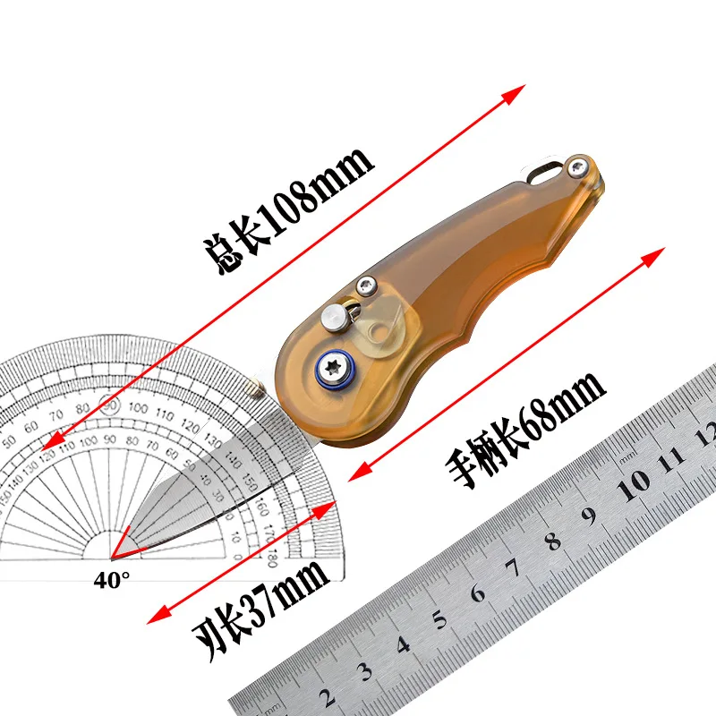 PEI couteau pliant goutte d'eau lame en acier 7Cr couteau à fruits de Camping en plein air EDC tactique Express ouverte outil d'auto-défense cadeau