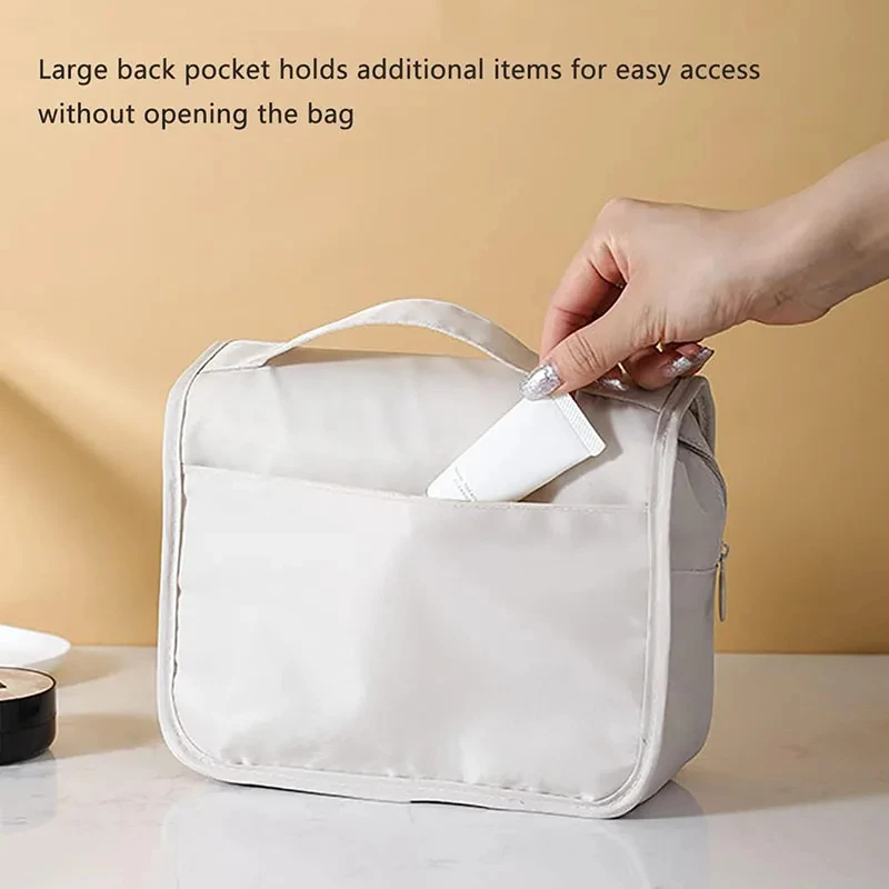 Borsa per il trucco da viaggio organizzatore per articoli da toeletta impermeabile borsa per il trucco del gancio del bagno del Neceser delle donne