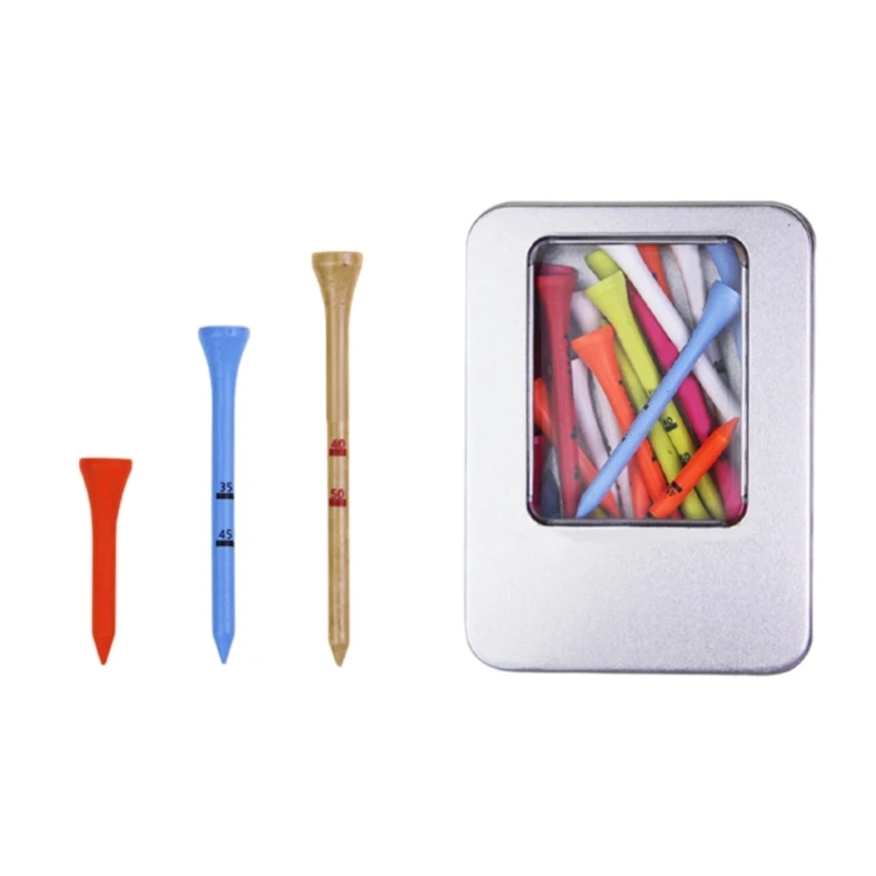 1 Box Golf Tees Multicoloured Golf Tees with Storage Case Multicoloured Golf Tees 42mm 70mm 83mm Golf Tees