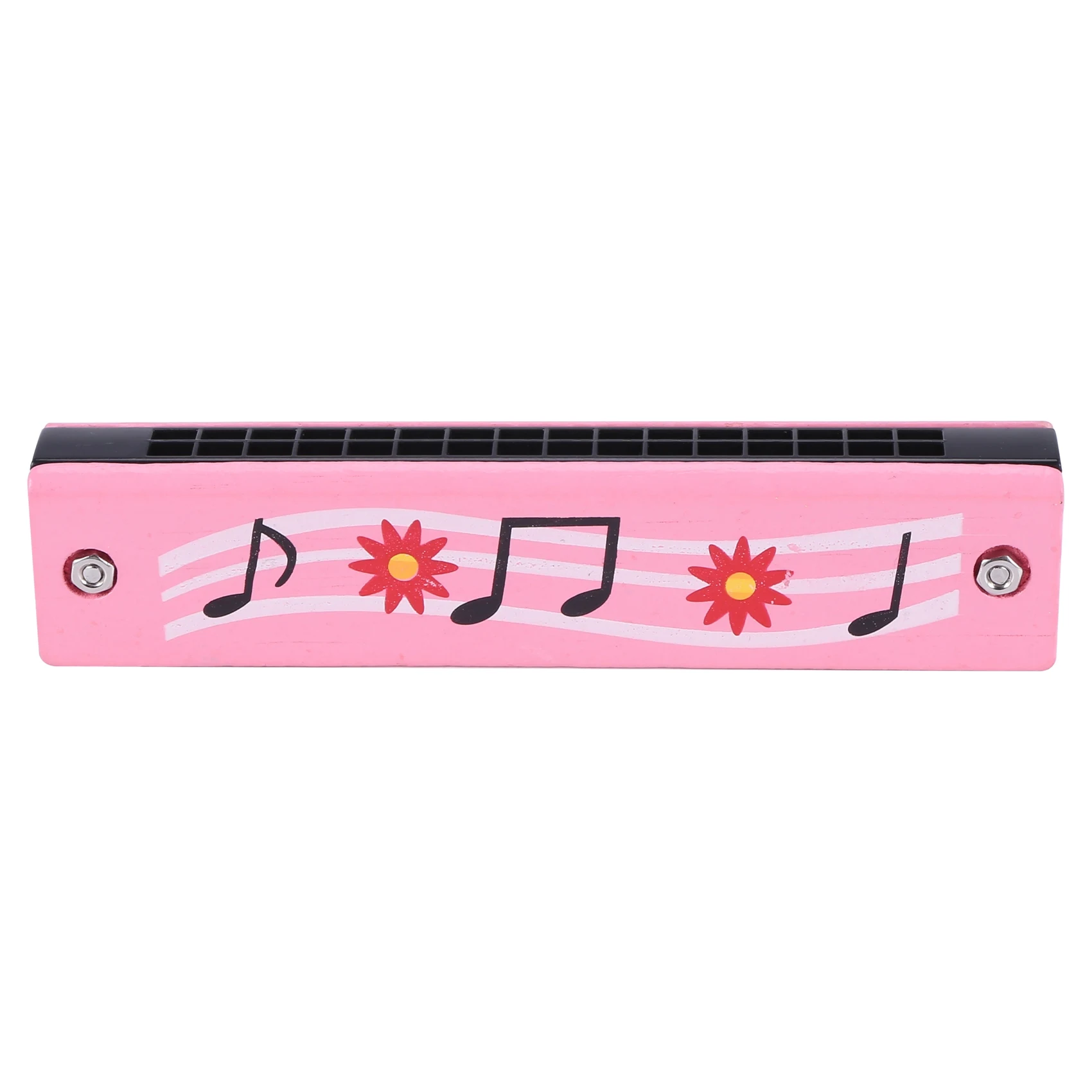 Wooden Harmonica for Children Toys Musical Instruments 16 Holes Double-Row Blow Cartoon Woodwind Mouth Harmonica Style 4