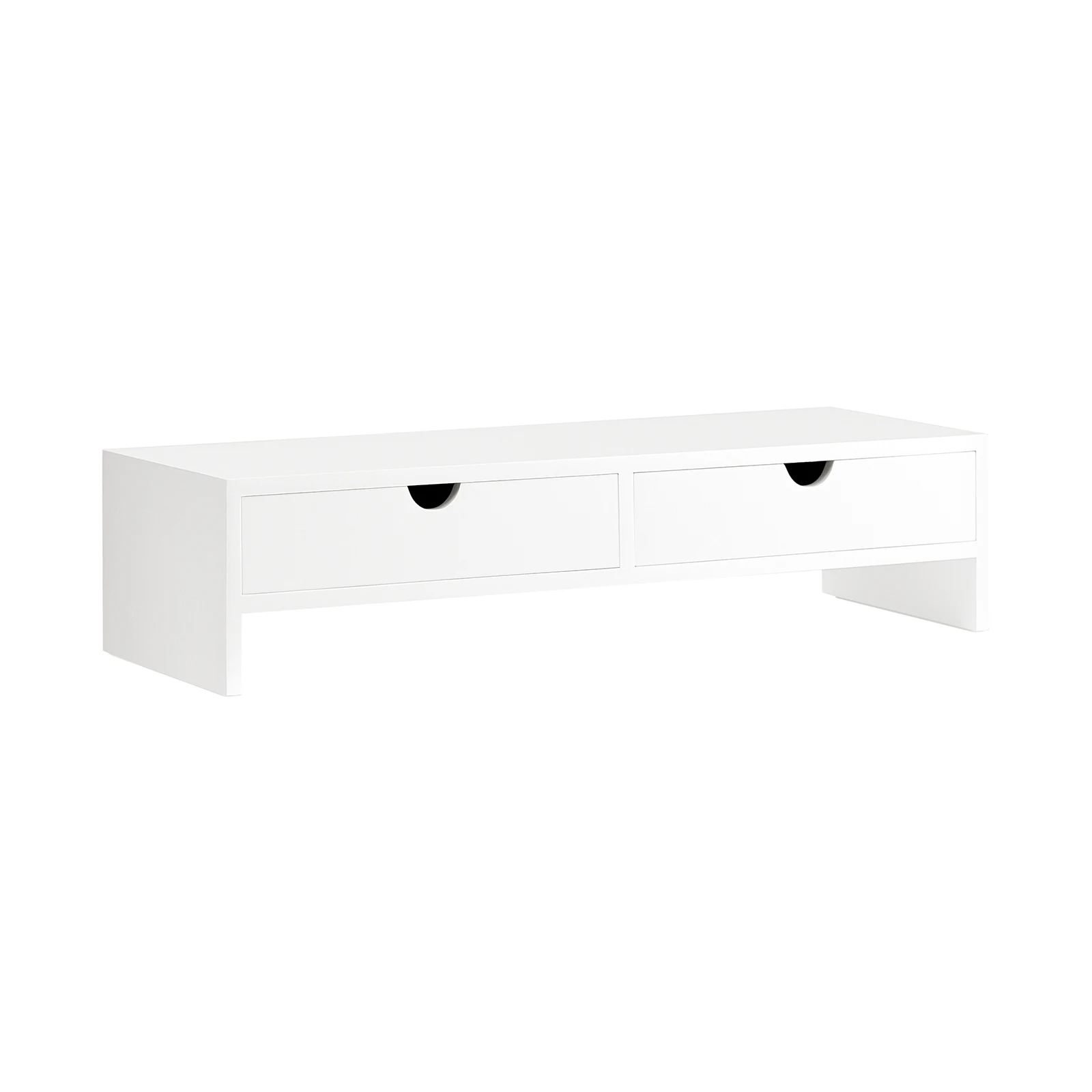 SoBuy BBF02 monitorschermstandaard, monitorverhoger met 2 laden, WDH ca. 47x11x18cm