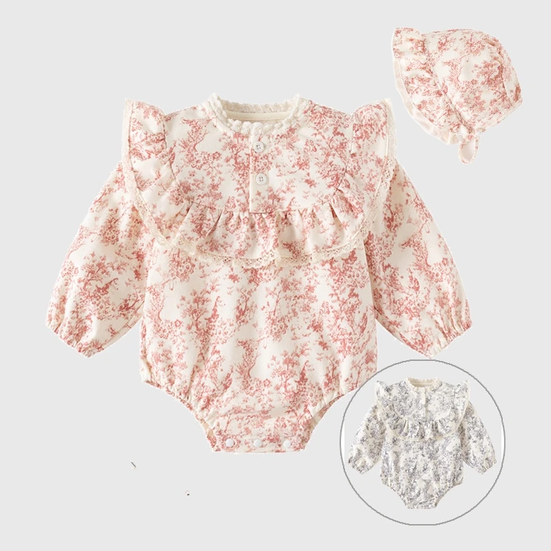 

Боди для новорожденных девочек с рисунком тушью на осень-зиму, бархатная комбинезон из песочной ткани для девочек, одежда