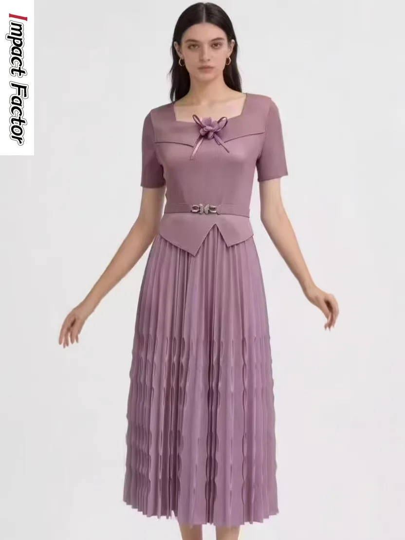 

Новое летнее женское платье 2026 года: свободное и элегантное, модное, приталенное, с V-образным вырезом, плиссированное в стиле Мияке