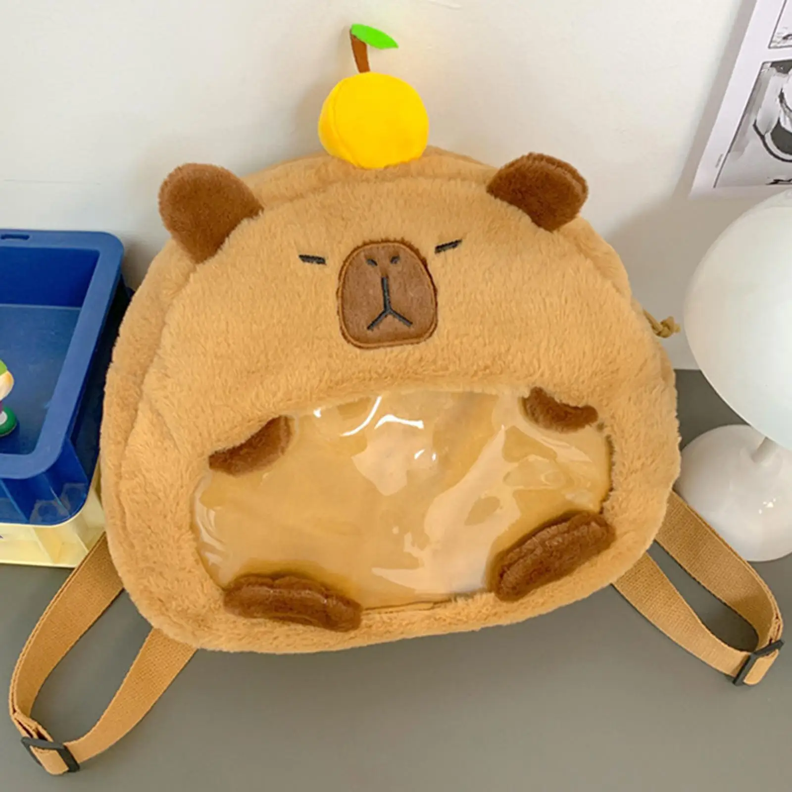 Capybara Backpack Stuffed Animal Bag Lovely Fashion Funny Cute Daypack Capybara Toy Bag for Trips Holiday Men Daily Use Women