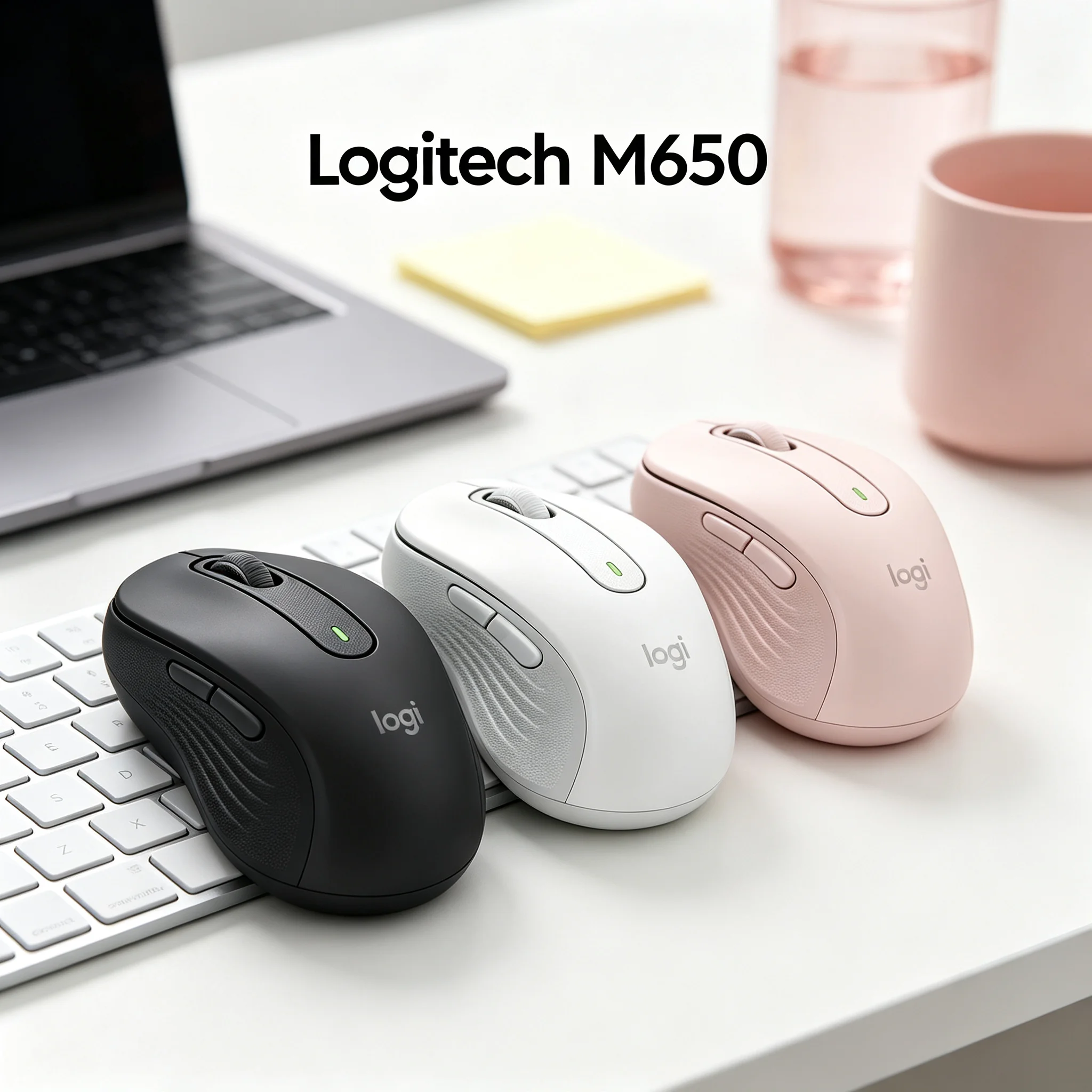 Logitech M650 Signature Ergonomic Wireless Mouse SmartWheel Precision & Fast Scroll 24 Months Battery 5 Programmable Buttons Blu