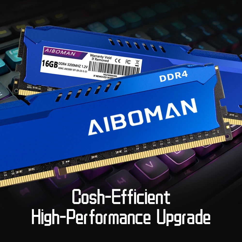 AIBOMAN DDR4 8G/16G 3200MHZ Gaming Ram with Heatsink Brand new Desktop high speed transaction suitable all motherboard
