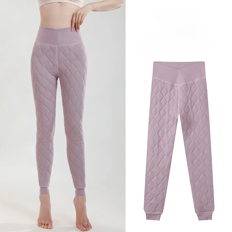 Pantalones cálidos de lana para mujer, mallas gruesas de algodón, resistentes al frío, Invierno