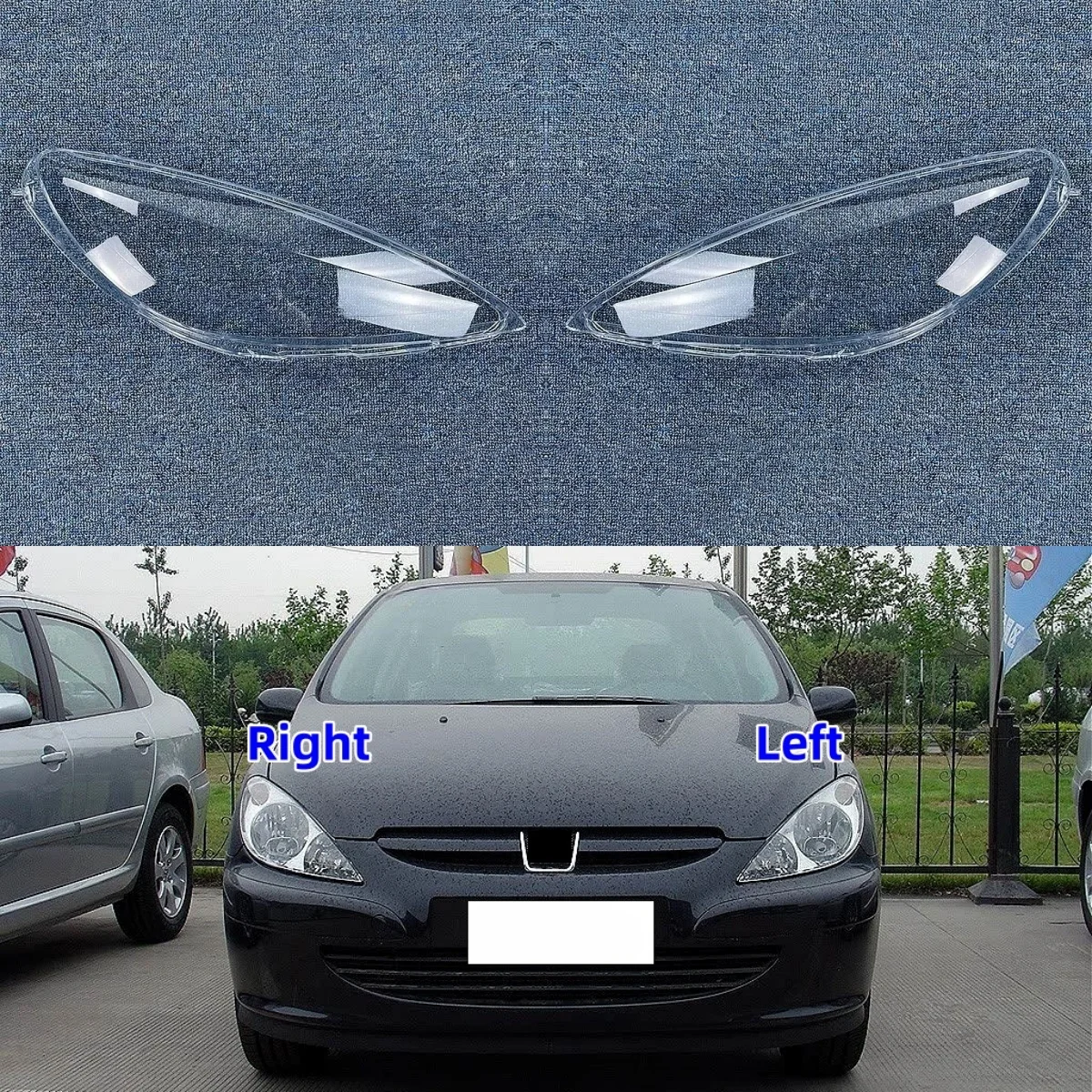 For Peugeot 307 2003 2004 2005 2006 2007 Front Headlamp Transparent Cover Lampshade Lamp Shell Plexiglass Replace Original Lens