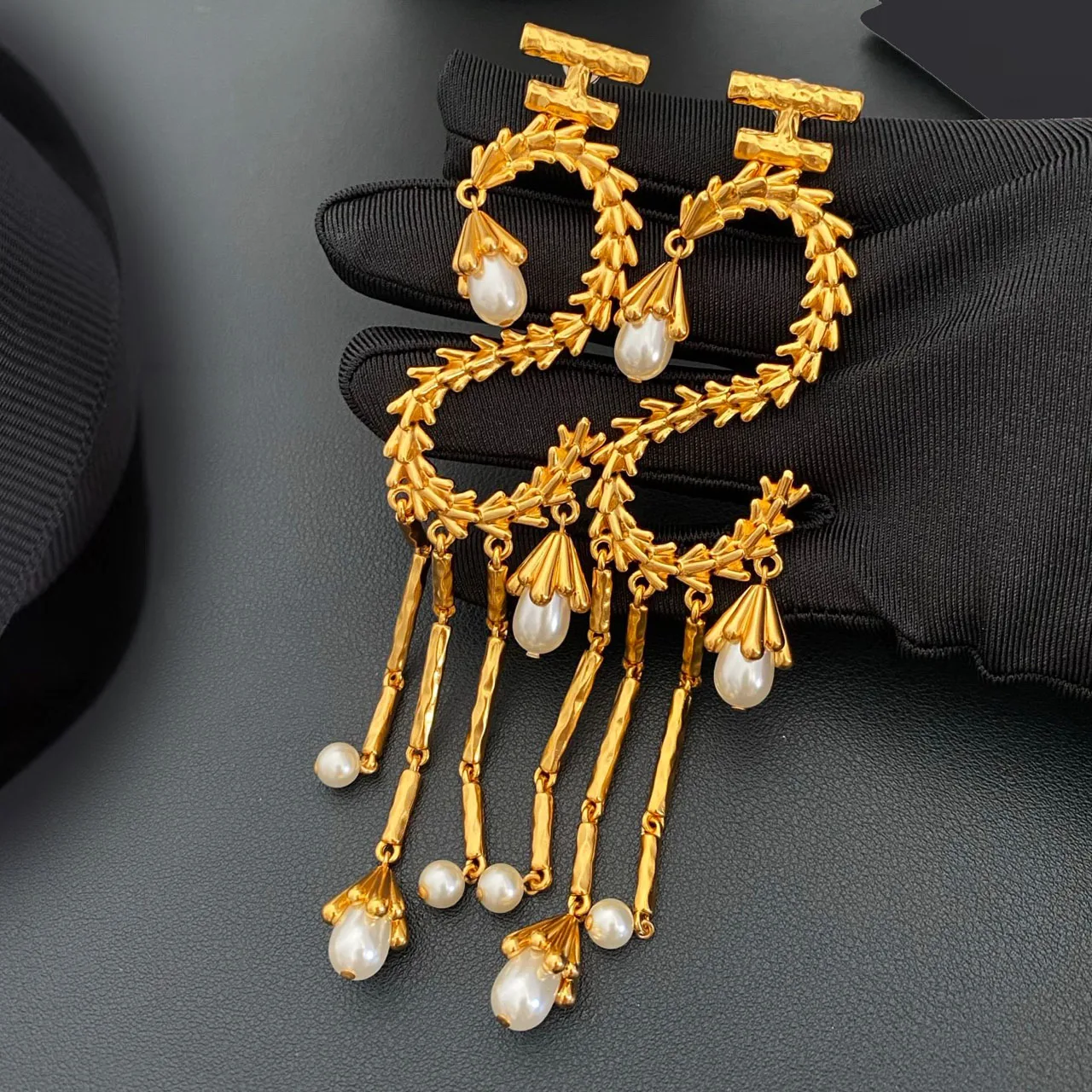 New Jewelry & Accessories Sweet Romance Style S-Shaped Pearl Tassel Earrings For Women's Parties & Gifts