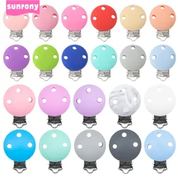 Sunrony 3/5pcs 30mm/35mm Silicone Clips Round Shape DIY Pacifier Chain Nipple Holder Clamps Jewelry Accessories Baby Toy