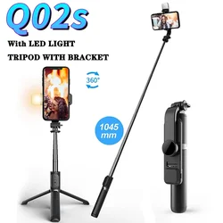 Q02 Selfie Stick Wireless Bluetooth Tripod Foldable Bracket for Xiaomi Redmi Huawei iPhone Samsung Smartphone Android iOS Holder