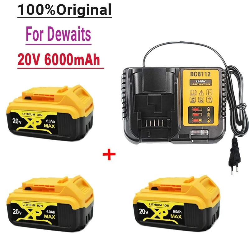 

2023 Powtree 6000mAh 18V/20V for Dewalt Power Tool Battery for DCB180 DCB181 DCB182 DCB201 DCB201-2 DCB200 DCB200-2 DCB204-2