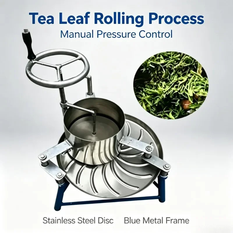 Manual Tea Leaf Roller Machine Roasted  Twisting Machine Tea Processing Kneading Machine Stainless Steel Household Mini Tea Farm