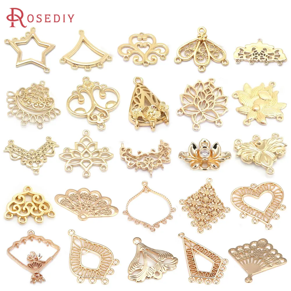 18K złoty kolor mosiężne kolczyki w kształcie serca złącze Charms geometria wisiorki wysokiej jakości Diy akcesoria do wyrobu biżuterii dla kobiet