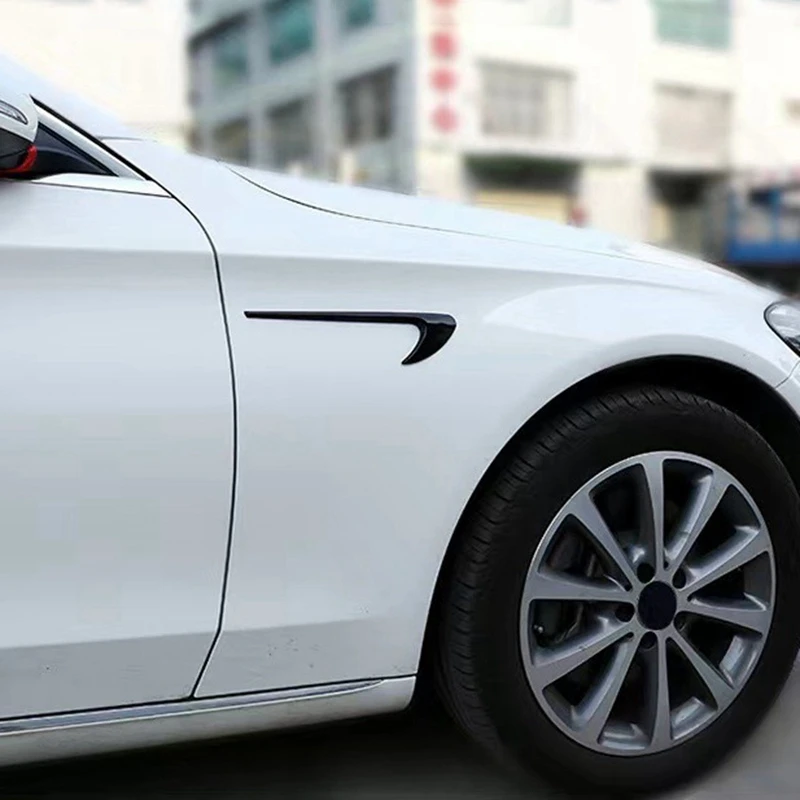 Side Fender Trim carro para Mercedes Benz, E Classe W213 Classe C W205, Refit E63S, AMG Acessórios, preto, 2pcs