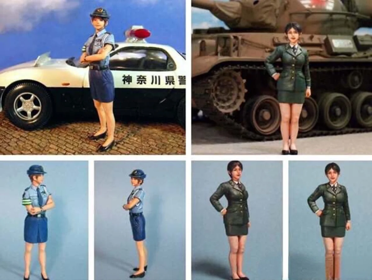 1/35 Resin Figure Assembly Kit Female Police and Female Soldiers Miniature GK Model Micro Scene Layout Unassembled Unpainted