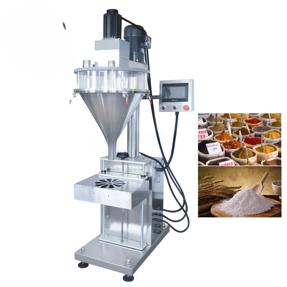 Semi automatic coffee flour chilli detergent milk powder filler auger screw powder filling machine