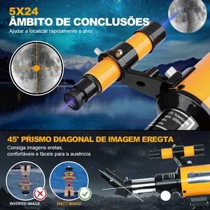 ALLFOCUS ASTRONOMICAL TELESCOPE, 70mm APARTURE REFRATOR (15x-150X) TERALBLE TRAVEL TELESCOPE WITH Phone Adapter & Wireless Remote, Best Gift For Kids 8 Main Telescope Sales - №6