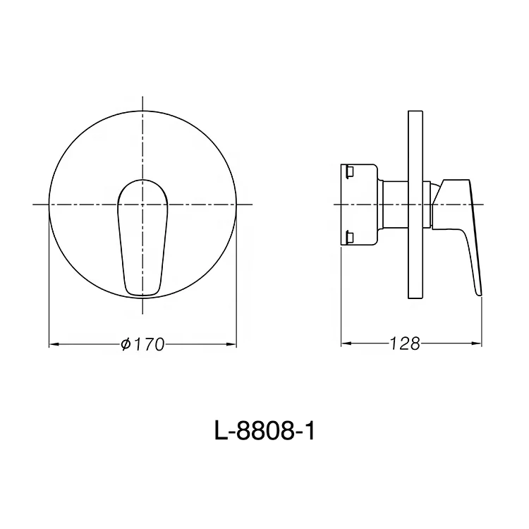 Single Function Chrome Round Concealed Bathroom Shower Mixer Valve Control with In-wall Box