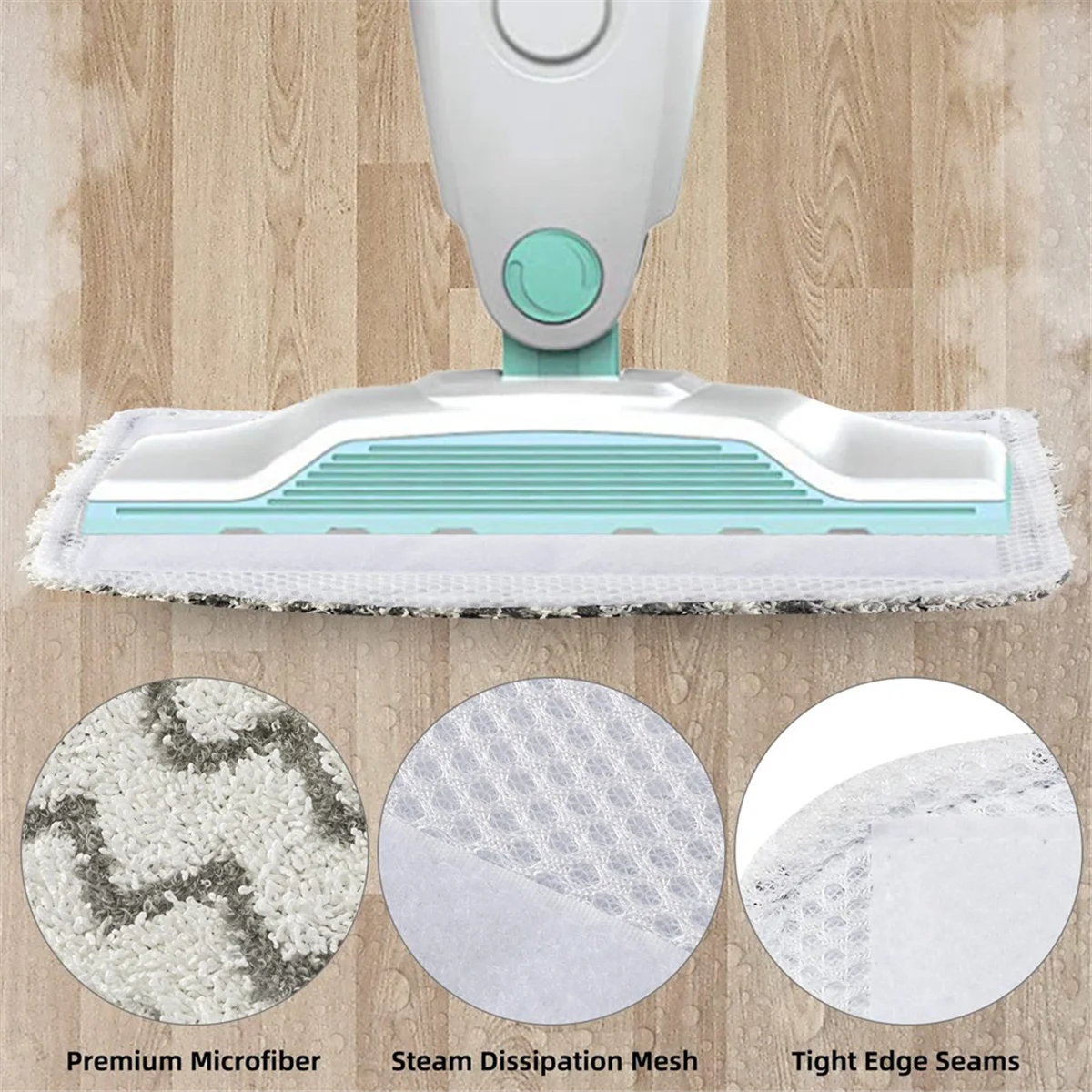 モップ 6 個交換用スチームモップパッド スチームモップ S1000UK ポケットモップ用、洗って再利用可能なマイクロファイバーパッド