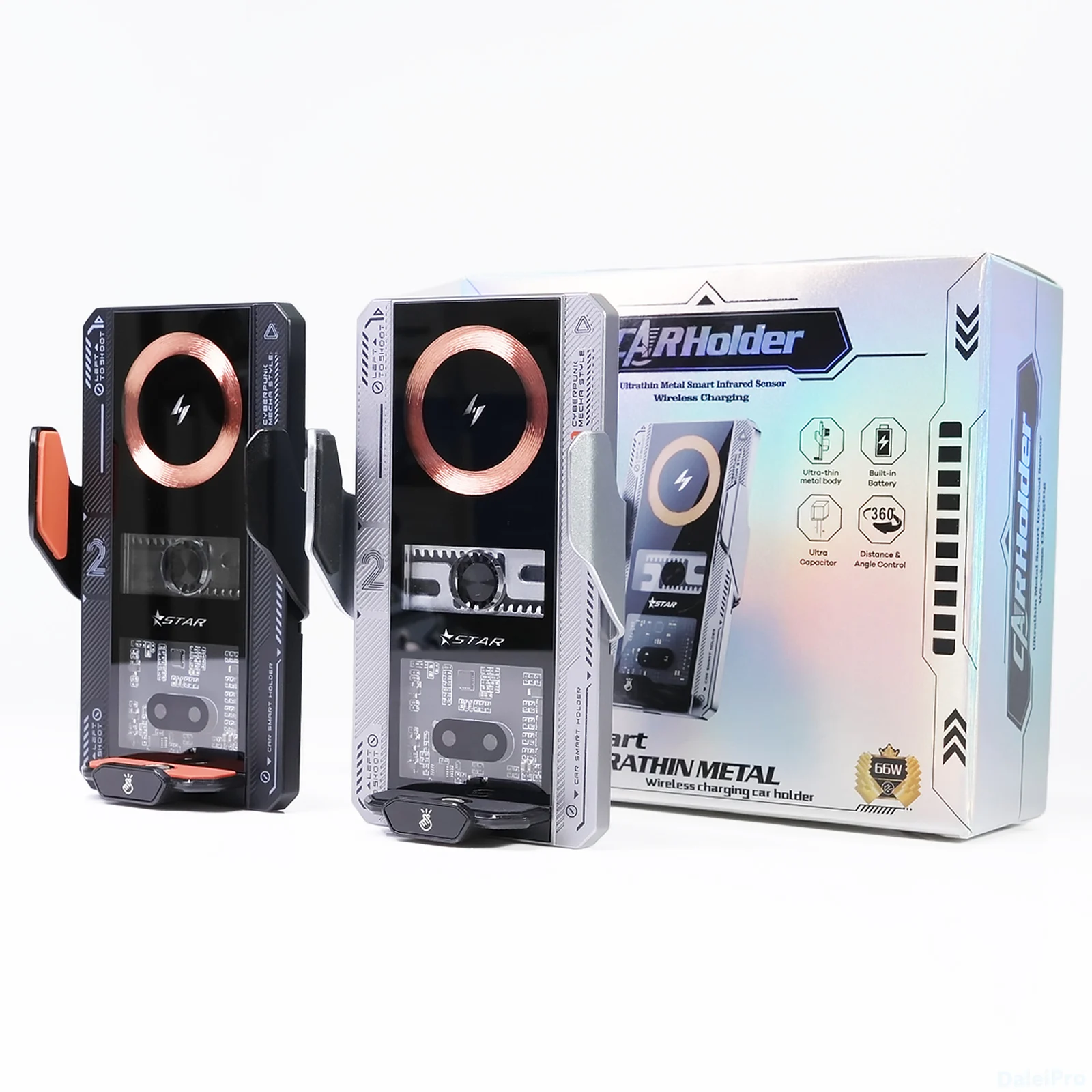 Auto Drahtlose Ladegerät Magnetische Auto Auto Halter Telefon Halterung Für Samsung iPhone Xiaomi Infrarot Induktion 66W Schnelle Ladestation – Detail 3