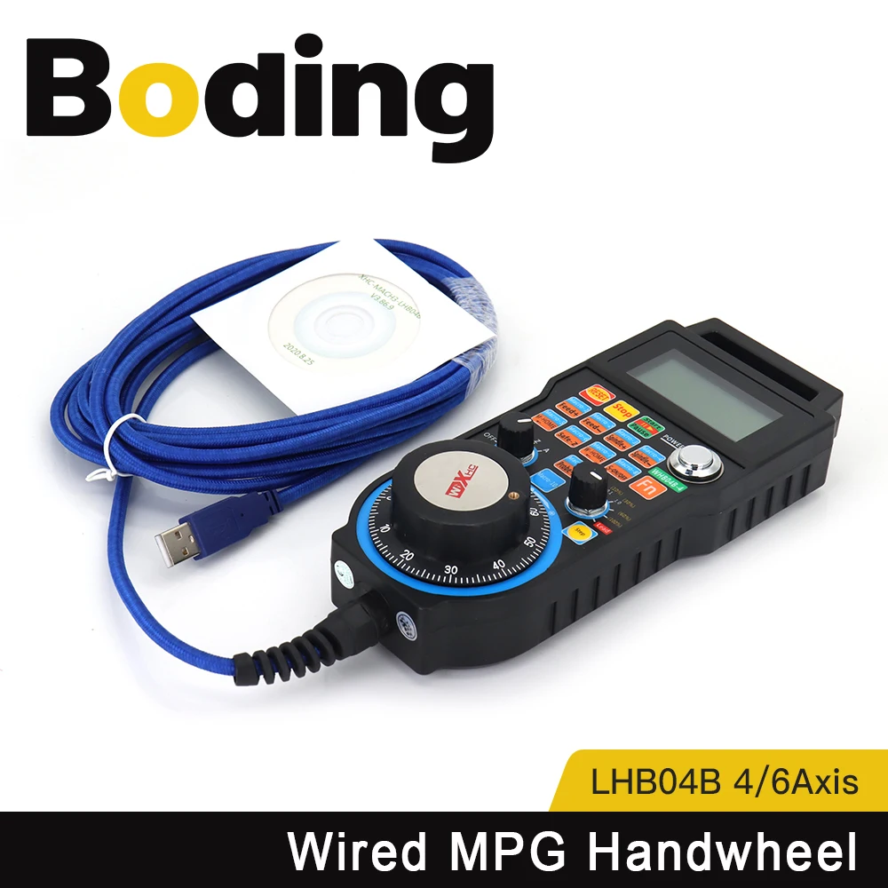 

BODING XHC LHB04B 4axis 6axis Mach3 Wired MPG Pendant Handwheel CNC Controller For CNC Route Engraving Machine