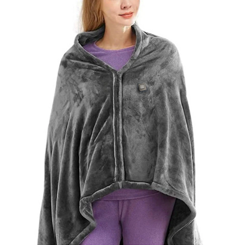USB Electric Heated Blanket 3 Heating Levels Fleece Heated Blanket Portable Coral Velvet Blanket Quickly Heated Cape Pad