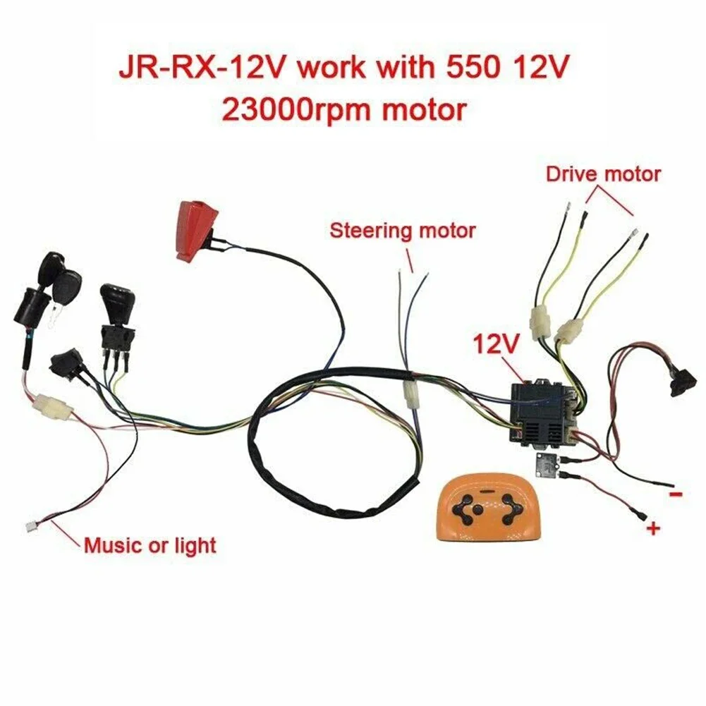 Electric Vehicle Wire Switch Kit Key button Switch JR 12V JR 6V Kids Ride On RX23 RX74 24V Weelye DIY Durability