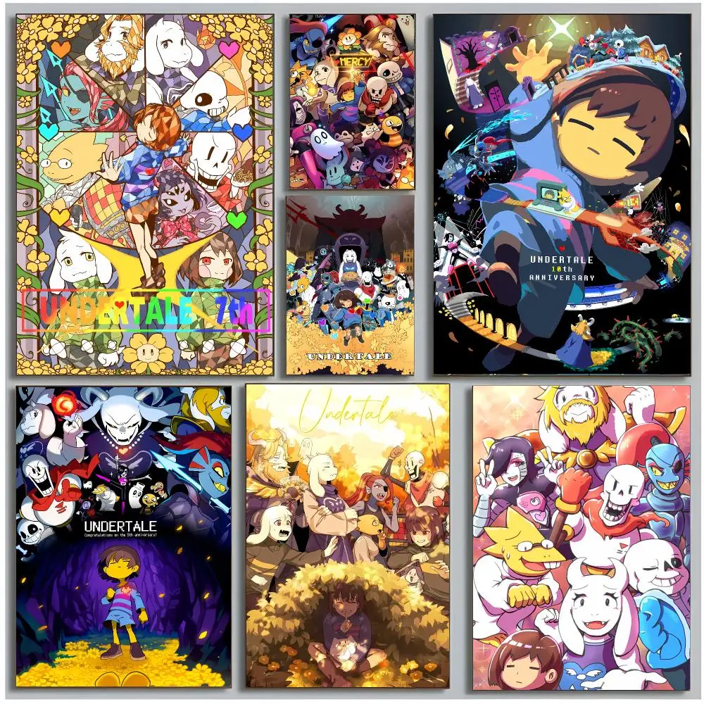 Undertale Game Rpg U-Undertale Poster Modern Wall Art Bedroom Living Room Print Unframed