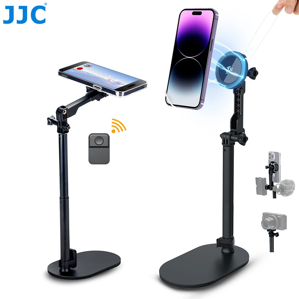 

JJC Magnetic Desktop Phone Holder Stand for iPhone 16 14 13 12 Pro Max Sony ZV-1 ZV1 A6600 A6400 Fujifilm X-T4 XT4 XT3 Vlog