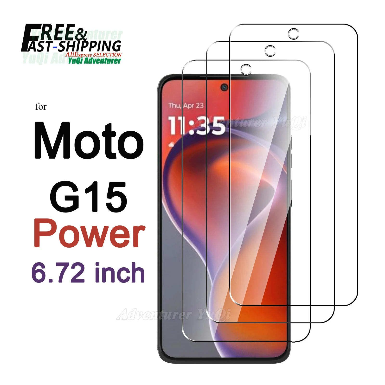 Screen Protector For Motorola Moto G15 Power 6.72 inch Tempered Glass HD Crystal Mica 9H Anti Scratch Case Friendly Clear