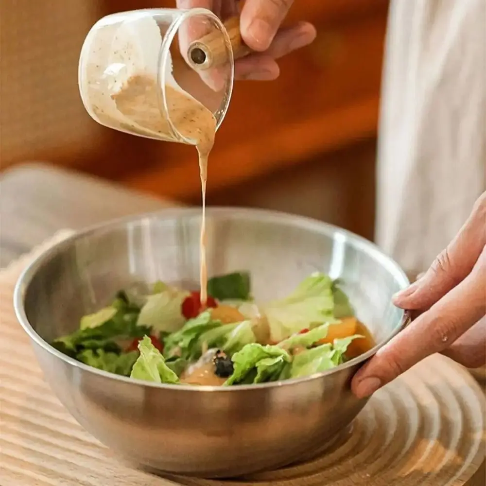 1Pcs Stainless Steel Salad Bowls Fruit Vegetable Noodle Container with Scale Egg Flour Mixing Basin 17/19/23/25/27cm