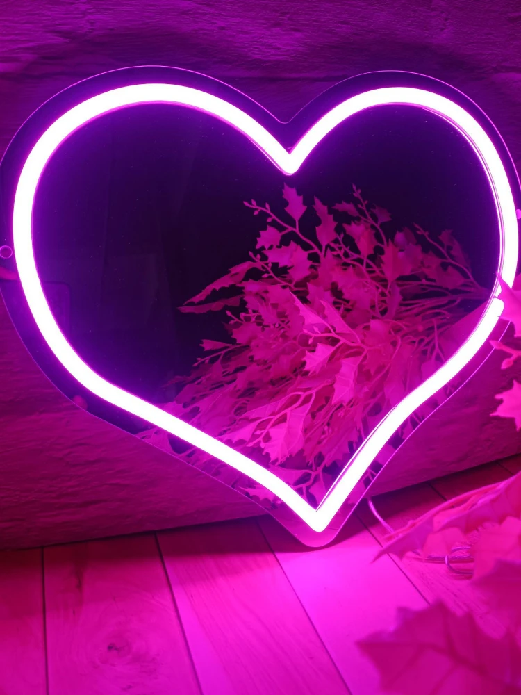 Liebe Zeichen Neon Lichter Mit Spiegel Led Acryl Zeichen Hochzeit Vorschlag Wand Dekorative Styling Lichter Für Schlafzimmer Hause Dekorationen