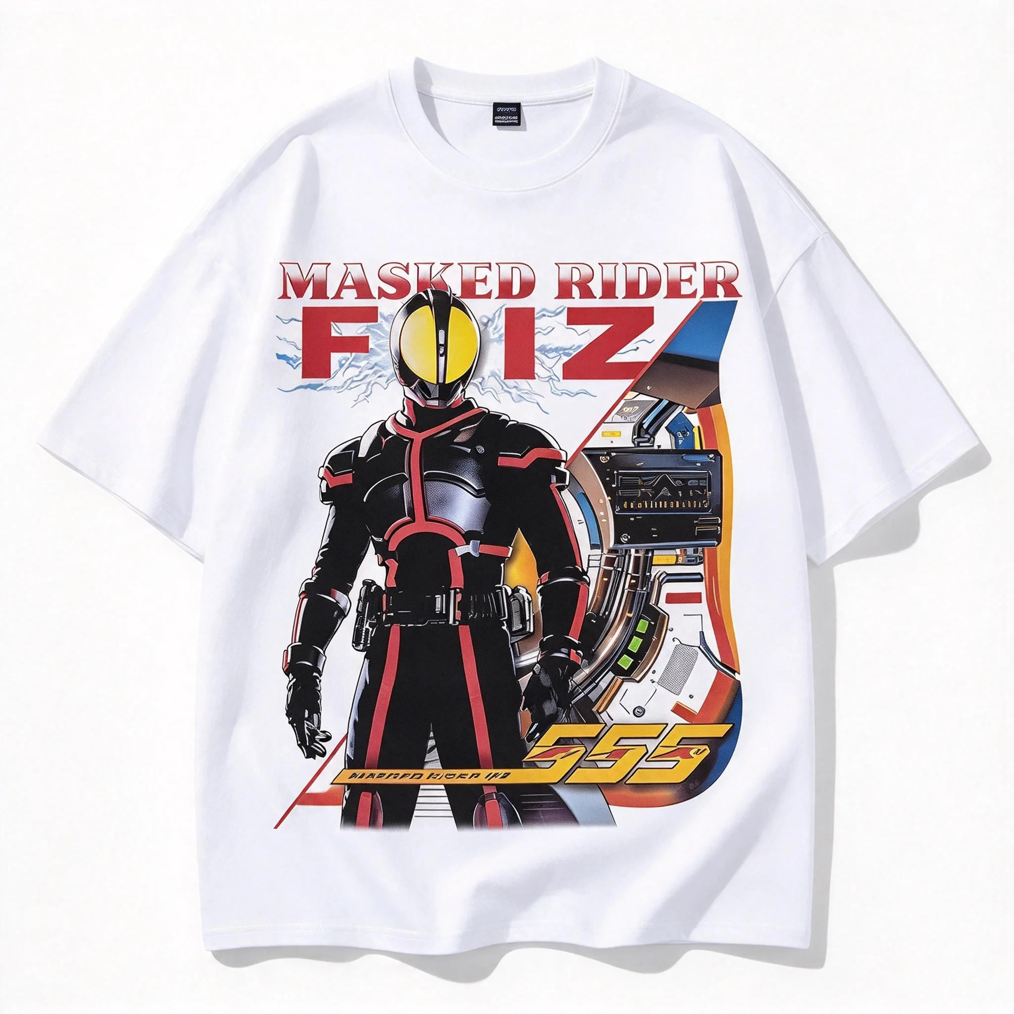 Kamen Knight Shirt Retro Style Japanese Special Photo Unisex Pattern T-shirt Masked Knight Poster Pattern T-shirt Y2k Streetwear