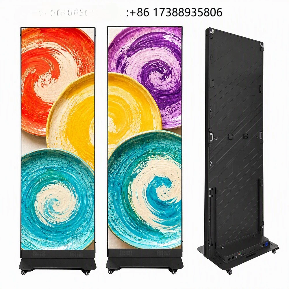P2.5 GOB Foldable LED Poster Machine Portable Digital Signage for Mall Meeting Room Advertising Indoor Events and Shows HD Pro