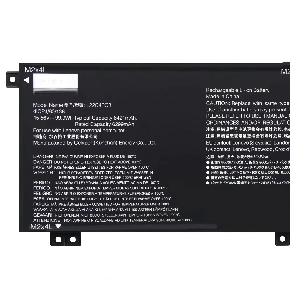 L22D4PC3 L22M4PC3 L22C4PC3 Notebook Battery for Lenovo Legion Slim 7 16IRH8 Y9000X 2023 15.56V 99.9Wh