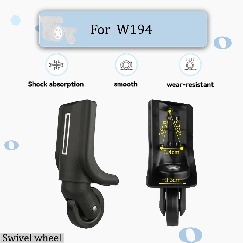 For W194  Silent & Wear-Resistant Luggage Wheels Replacement Parts 360° Rotating Replacement Wheels Universal Suitcase Wheels